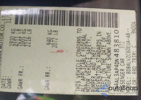 2013 Nissan Altima 2.5 Sl из США, поврежденный, VIN 1N4AL3AP4DN483810